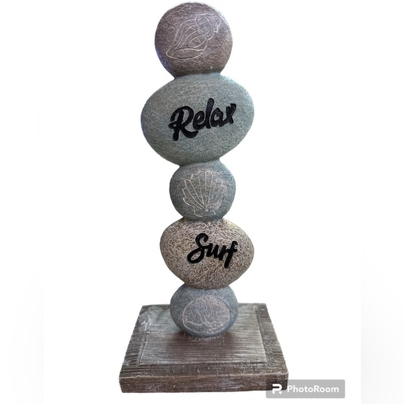 Relax & Surf Resin Beach Ocean Surf Decor Art Sculpture - Picture 1 of 9